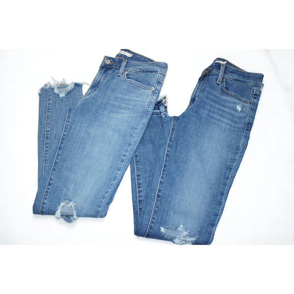Levi’s 711 Skinny Ankle Jeans Bundle – Size 26 – Raw Hem Distressed Stretch - Picture 2 of 16
